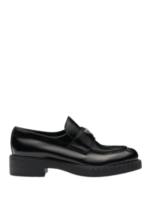 Prada Brushed Leather Loafers | Black