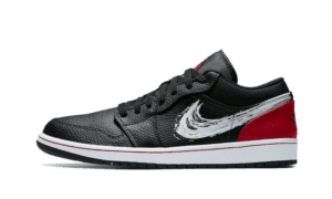 Air Jordan 1 Low Brushstroke Swoosh Black