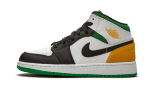 Air Jordan 1 Mid Se White Laser Orange Lucky Green
