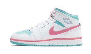 Air Jordan 1 Mid White Pink Green Soar